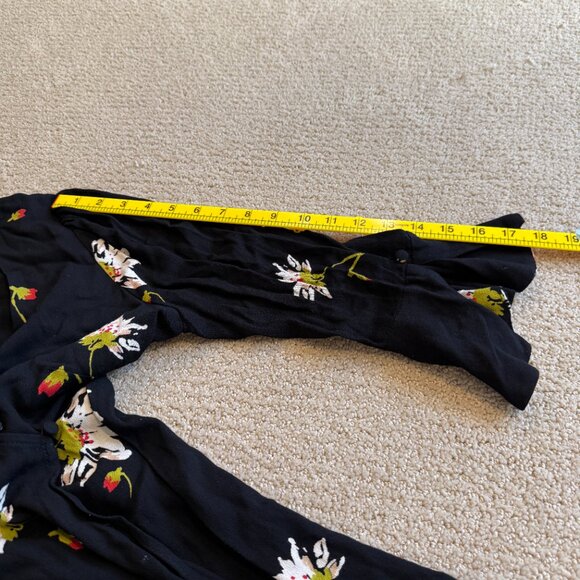 Free People Time On My Side Mini Wrap Dress Black Floral Boho SMALL #OB770151 - Picture 12 of 15